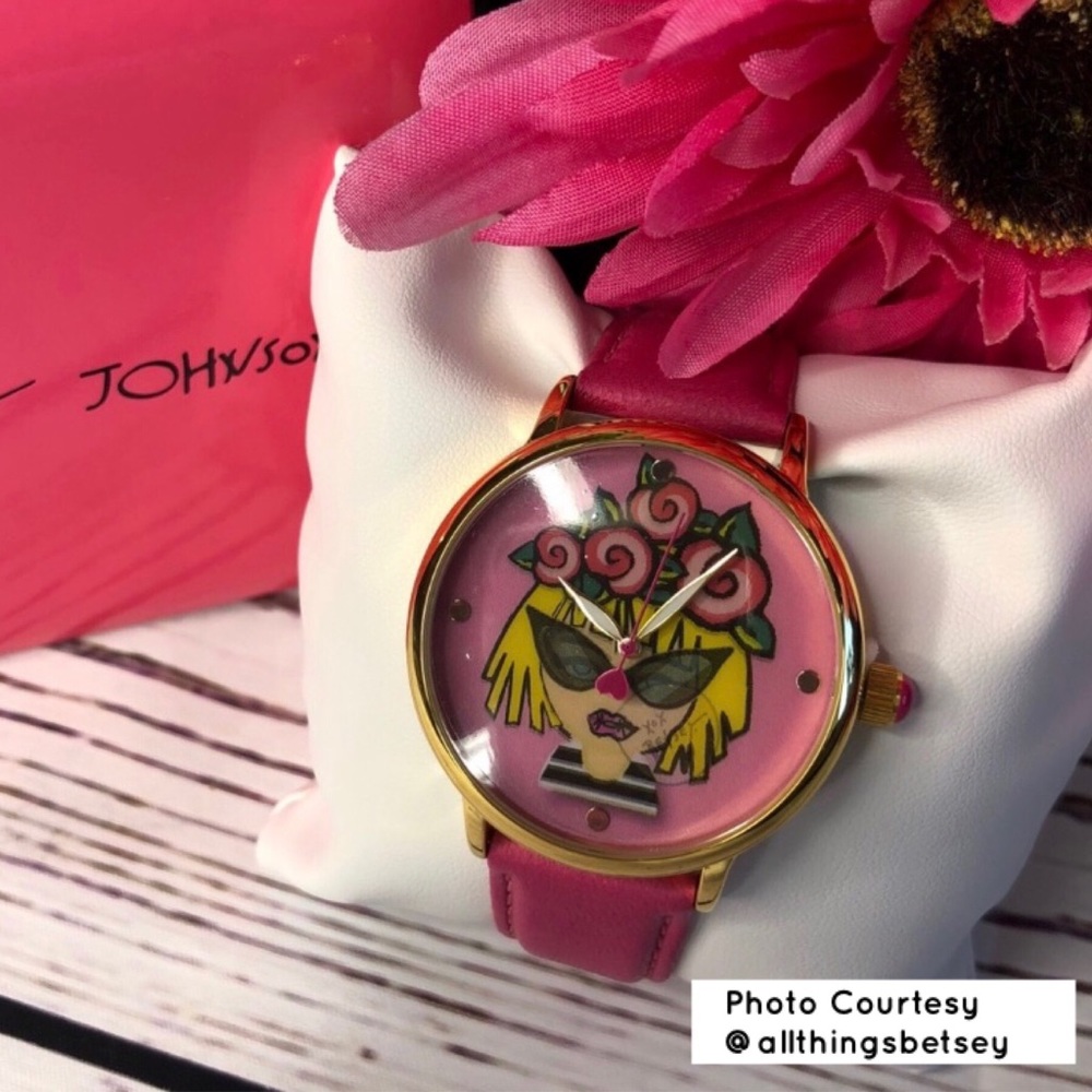 Betsey Johnson Betseyest Betsey Pink Emoji Watch - Picture 6 of 9